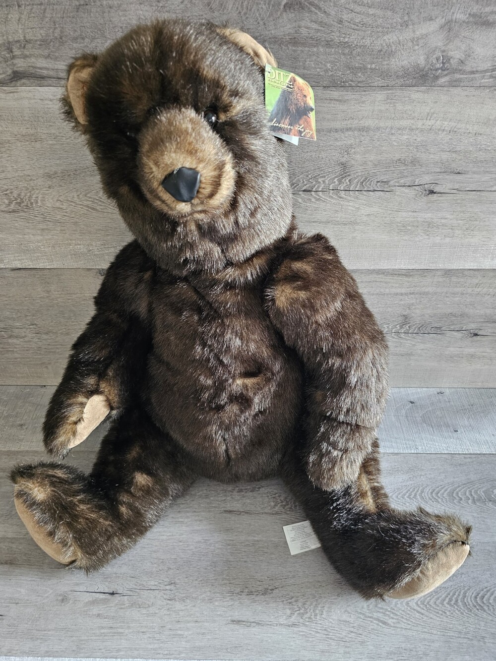 Vtg Ditz Designs Hen House Stuffed Plush Grizzly Bear Jointed Poseable 24"